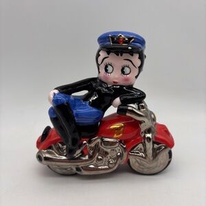 Vintage Clay Art Betty Boop Motorcycle Betty Retro Salt and Pepper Shakers